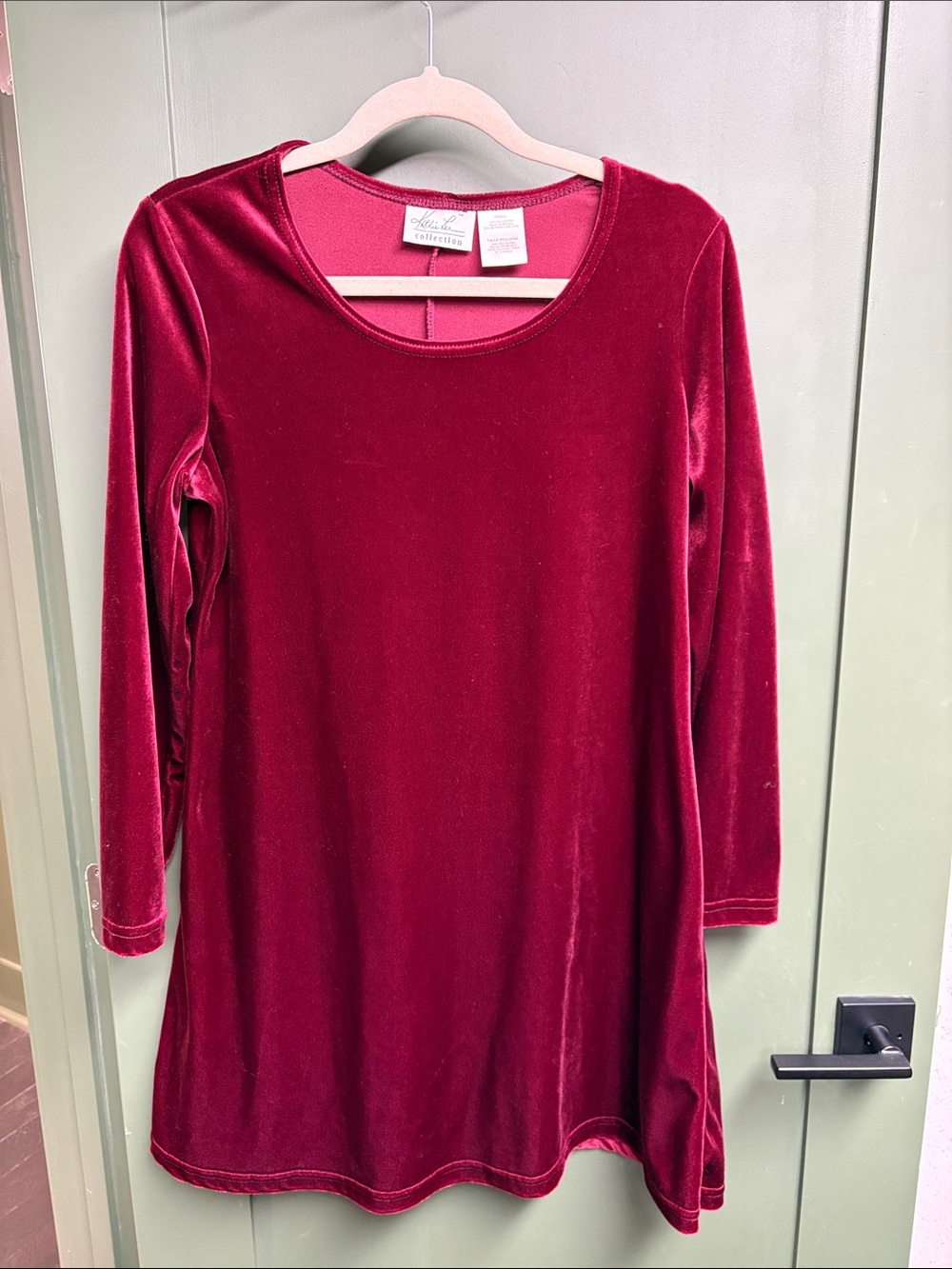 Kathie Lee Collection Deep Wine Velvet Mini Dress